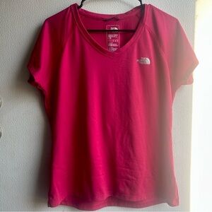 The North Face V-Neck Tee – Pink – Size Large